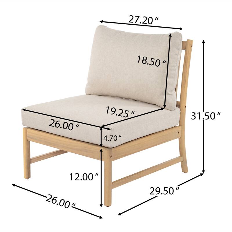 Christopher Knight Home - Modern Outdoor Solid Acacia Wood 3-Seater Sofa Set with Coffee Table - 3 - Seater