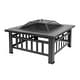 preview thumbnail 1 of 8, Portable Courtyard Metal Fire Bowl with Accessories Black Black