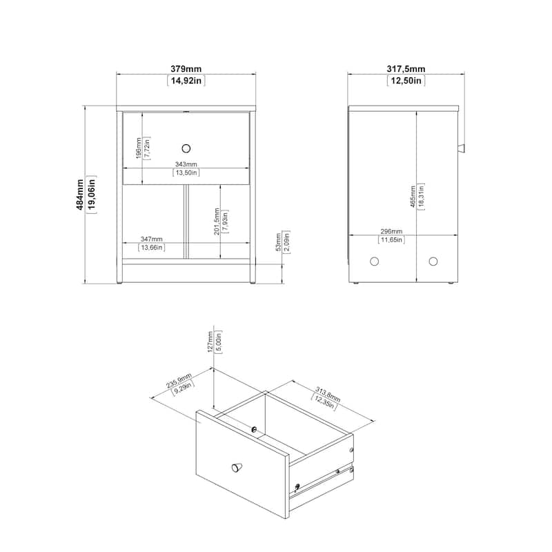 Porch & Den Zoe 1-drawer Nightstand