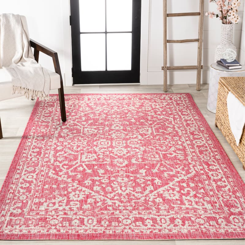 JONATHAN Y Medallion Textured Weave Indoor/Outdoor Area Rug