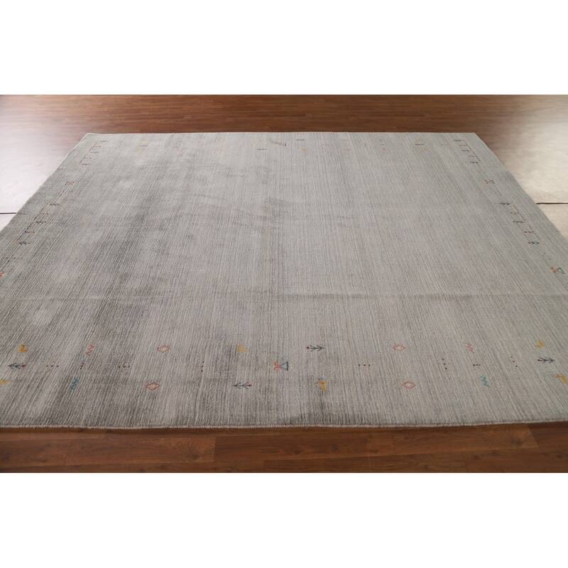 Gabbeh Indian Area Rug Hand-Knotted Oriental Wool Carpet - 8'0"x 9'7"