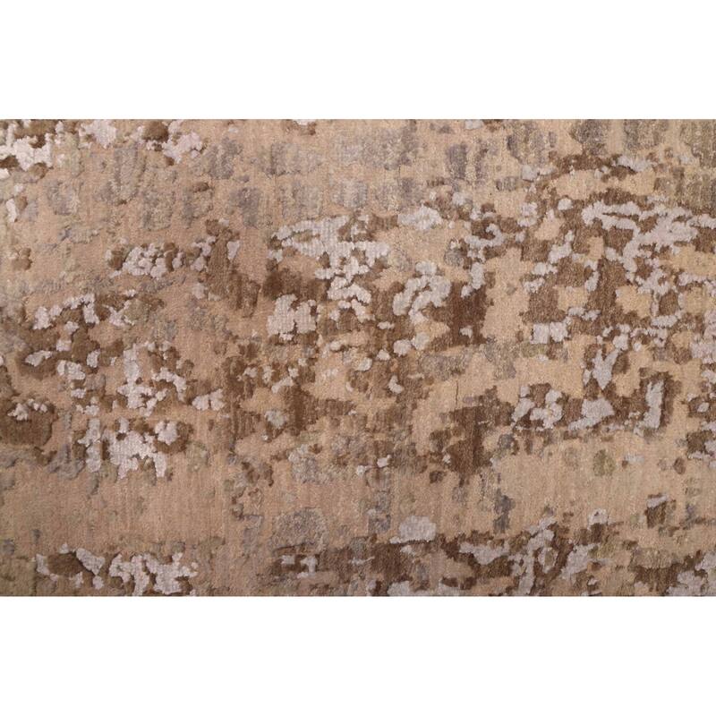 ECARPETGALLERY Hand-knotted Legacy Beige, Taupe Silk, Wool Rug - 2'5 x 12'0