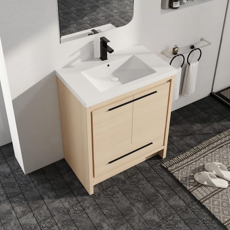 Malwee 24"/30"/36"/48"/60" Bathroom Vanity with Sink, FreeStanding Vanity with Soft Close Door and Drawer