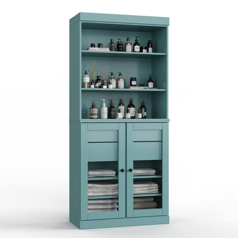100% Solid Wood 32" Bathroom Cabinet with Optional Doors, 2-Drawers by Palace Imports