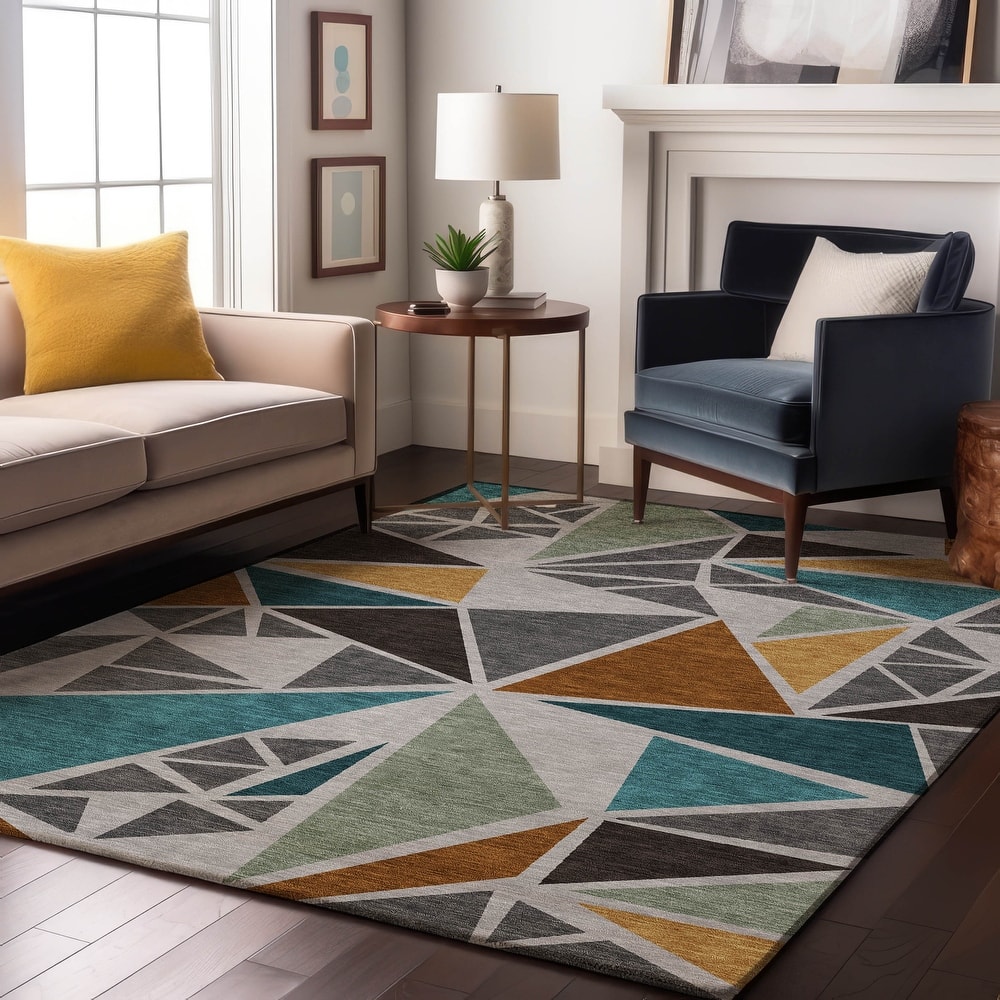 Premium Washable Super Soft Contemporary Mosaic Mayfield Rug