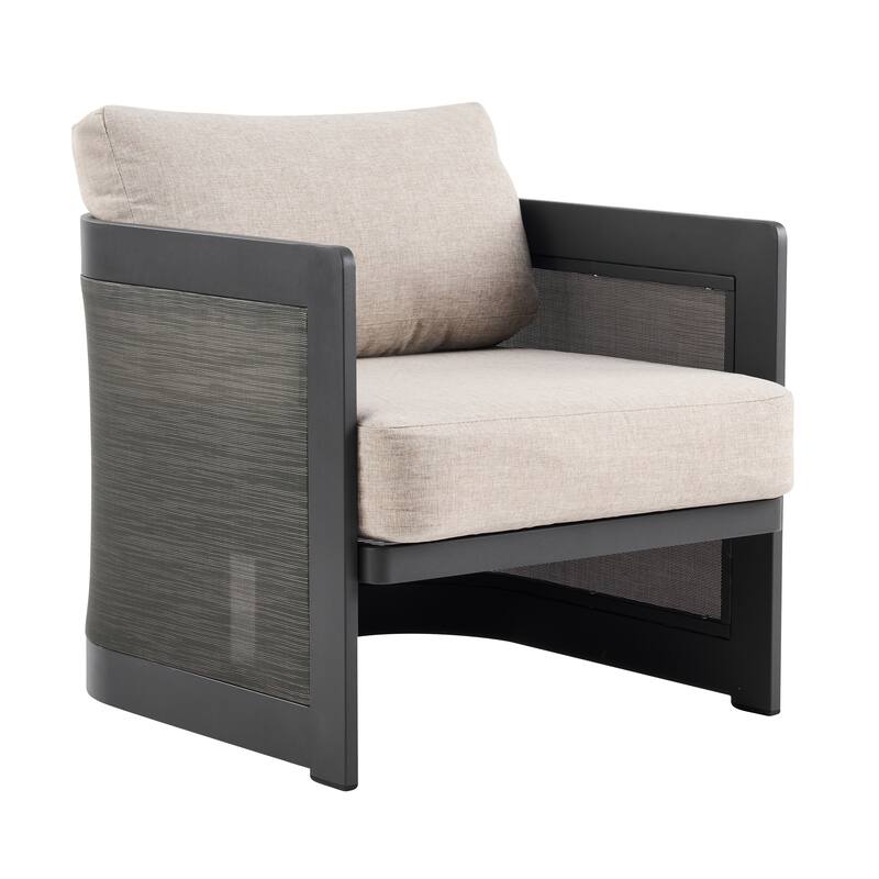 Christopher Knight Home - Mona Modern Outdoor Aluminum Club Chair with Olefin Cushions