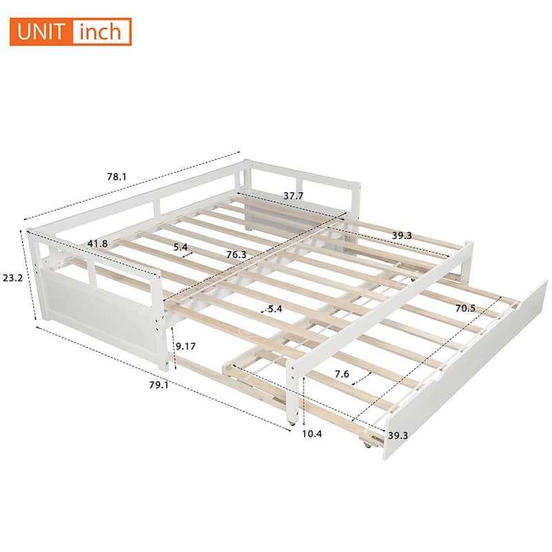 Merax Twin/King Expandable Sleeper Daybed with trundle