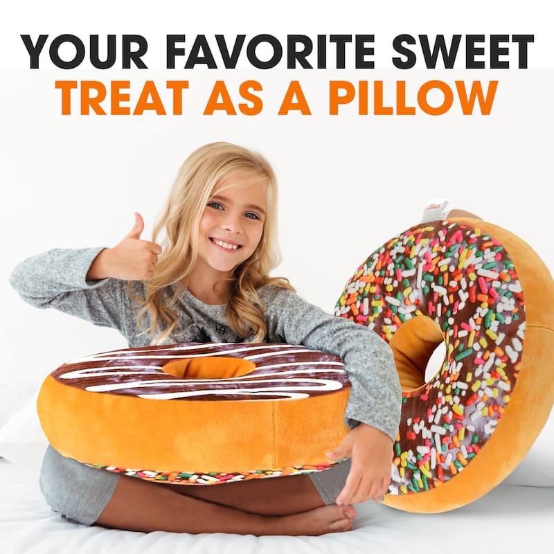 Cheer Collection Reversible Plush Donut Throw Pillow