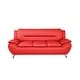 preview thumbnail 10 of 9, Sanuel 79.2" Faux Leather Pillow Top Arm Sofa Red
