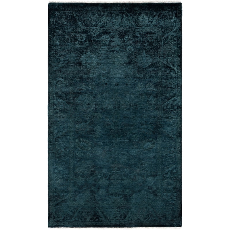 Overdyed One-of-a-Kind Hand-Knotted Area Rug - Green - 3' 3" x 5' 2"