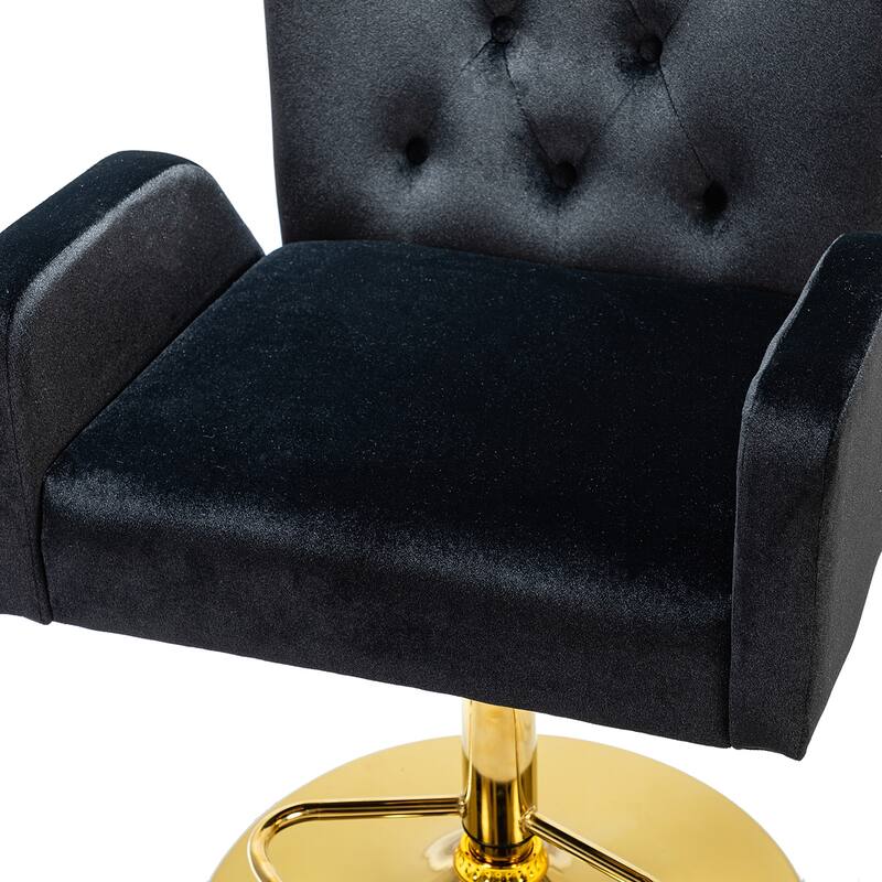 Loreto Modern Tufted Velvet Swivel chair with Adjustable Height Set of 2 by HULALA HOME