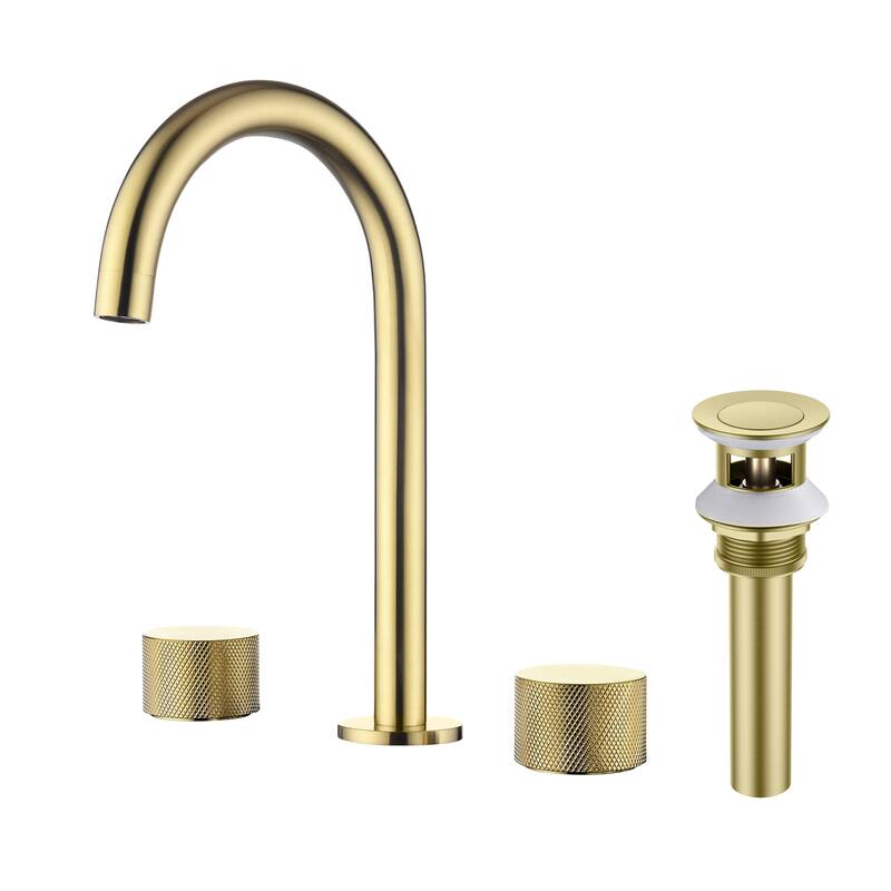Circular X 8" Bathroom Sink Widespread Faucet with Drain Assembly