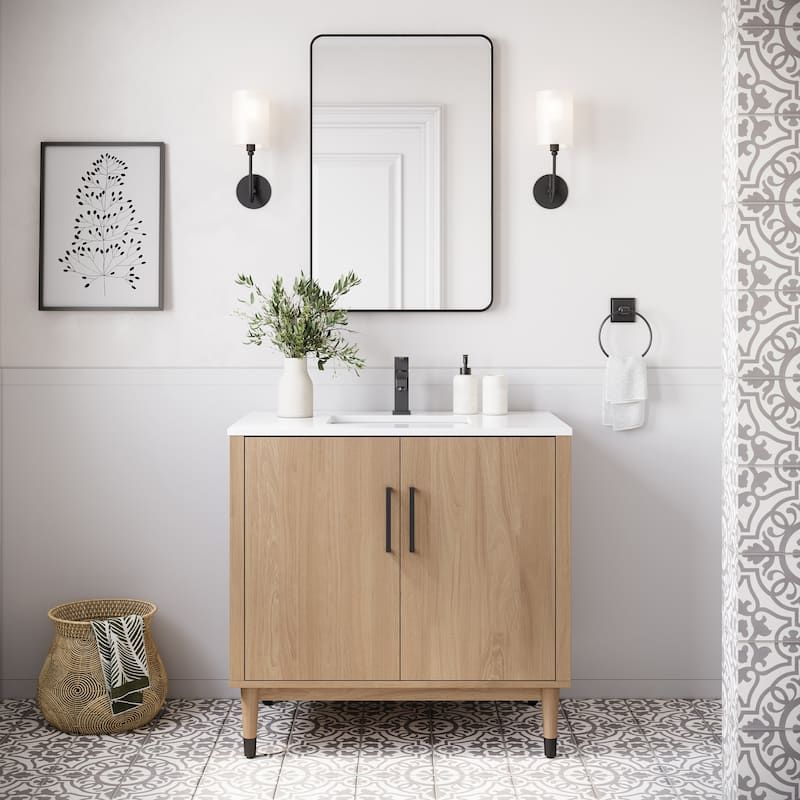 Fresca FCB4436-CWH-U Sawyer 36" Free Standing Single Basin Vanity Set