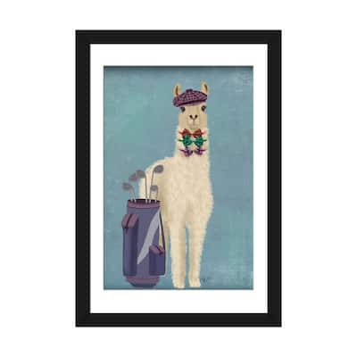 iCanvas "Llama Golfing" by Fab Funky