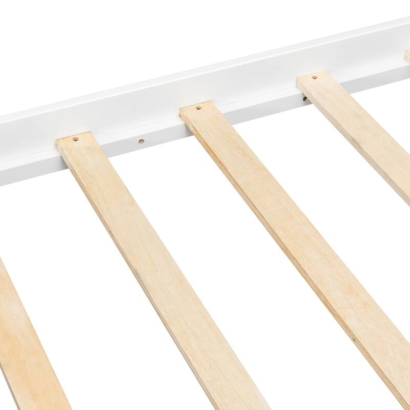 Queen Size Canopy Platform Bed with Headboard and Footboard,Slat Support Leg