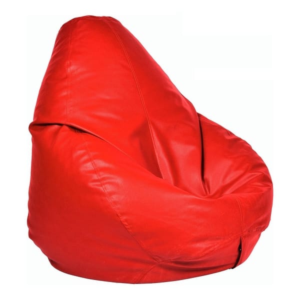slide 2 of 9, Leatherette Bean Bag Cover Filling Not Included, Ideal for Children and Teenagers by Ample Decor Red