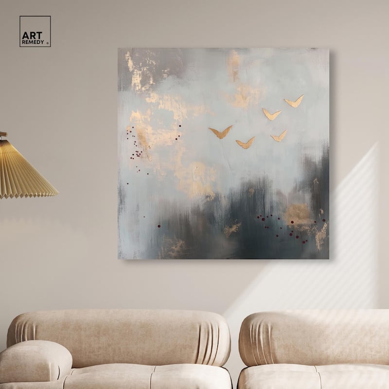 Golden Nebula Canvas by Art Remedy, Gallery Wrapped