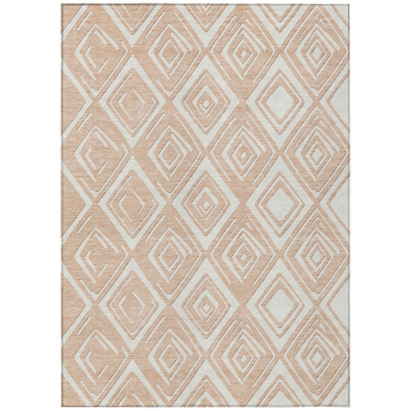 HomeRoots Geometric Transitional Rectangle Outdoor Rug