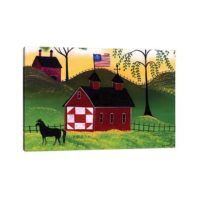 iCanvas "American Red Horse Barn III" by Cheryl Bartley Canvas Print