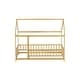 preview thumbnail 93 of 127, Wood Toddler House Bed with Roof Frame and Safety Guardrails Montessori Floor Bed without Slats No Door Houseshaped Platform Bed