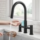 preview thumbnail 29 of 86, KRAUS Oletto Bridge Kitchen Faucet with 2-Function Pull-Down Sprayhead MB - Matte Black - KSF-3122 Sensor Pulldown faucet 15 7/8" Height
