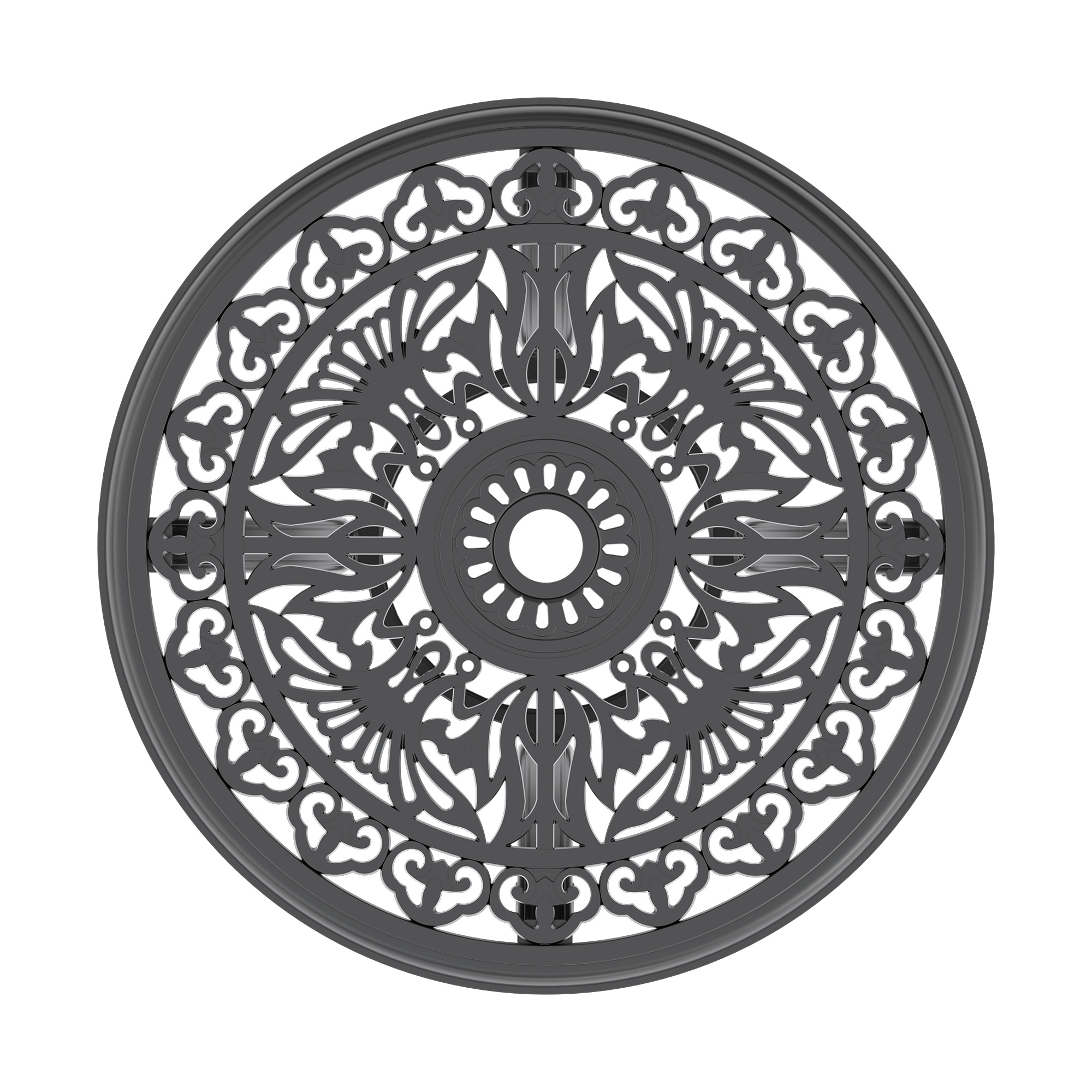 5-Piece Set Of All-Weather Cast Aluminum Dining Furniture Set With Black Frame