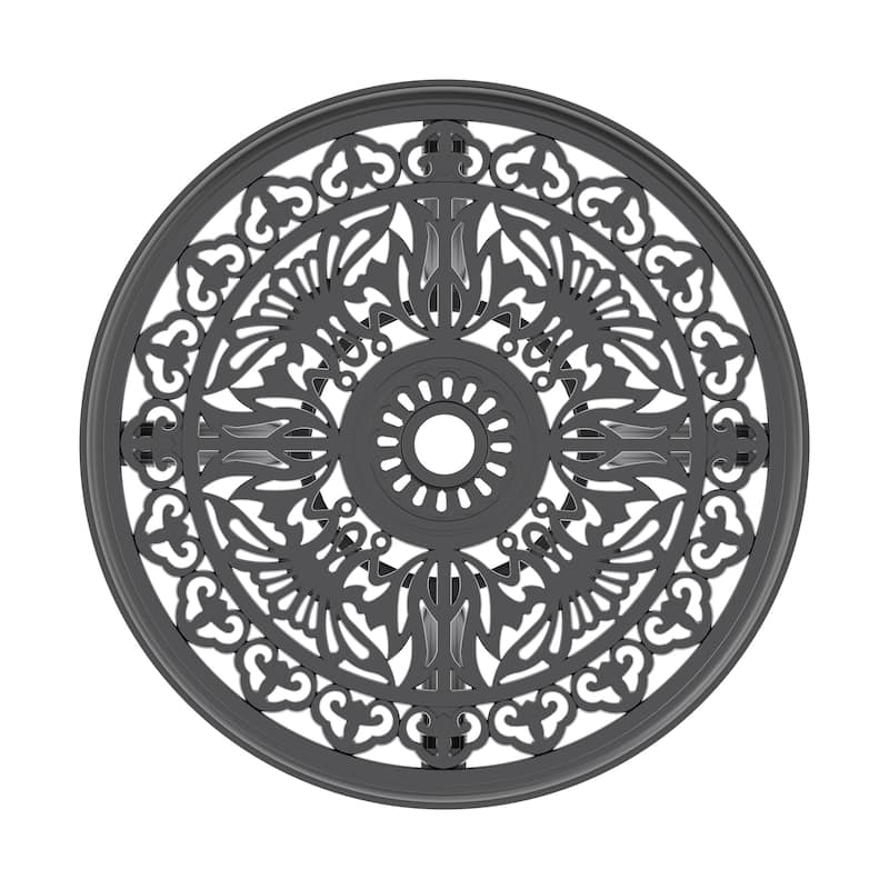 Cast Aluminum Patio Dining Table With Frame and Umbrella Hole