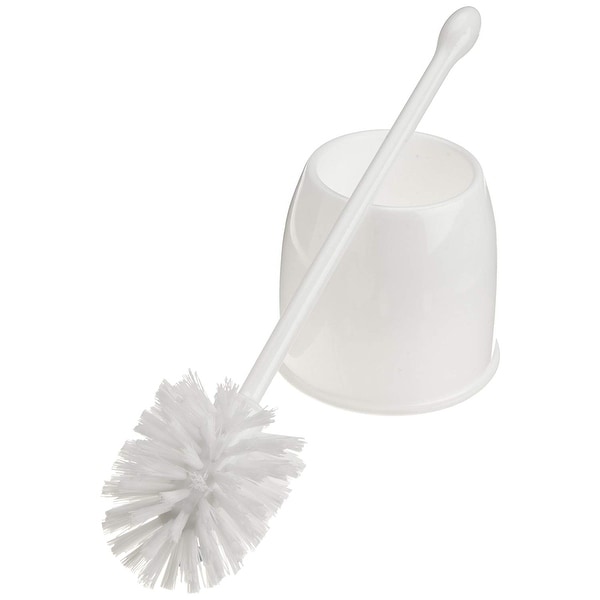 Toilet Bowl Brush with Orange Plastic Bristles