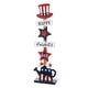 preview thumbnail 9 of 14, Glitzhome Americana Happy Patriotic's Day Wooden Uncle Sam Porch Decor