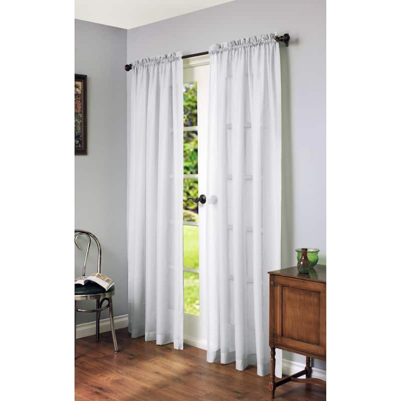 Cote d'Azure Rod Pocket Linen-Like Curtain Panel by Habitat - 56" x 84" - White