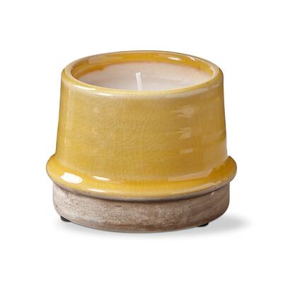 Radius Citro Yellow Candle Pot - Citronella Jar Candle for Summer, 3.25" x 3.25" x 3.1", Easy Care with Damp Cloth