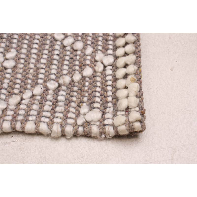 ECARPETGALLERY Braid weave Sienna Taupe Wool Rug - 6'0 x 9'4