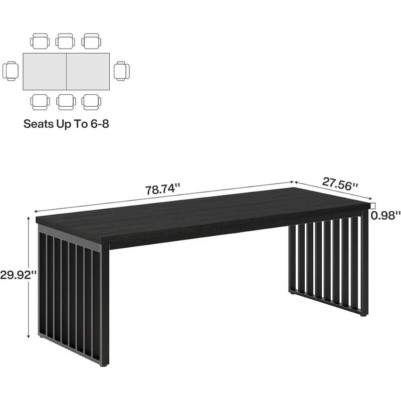 78.74" Extra Long Computer Desk, Double 2-Person Desk, Workstation Writing Study Table for Home Office