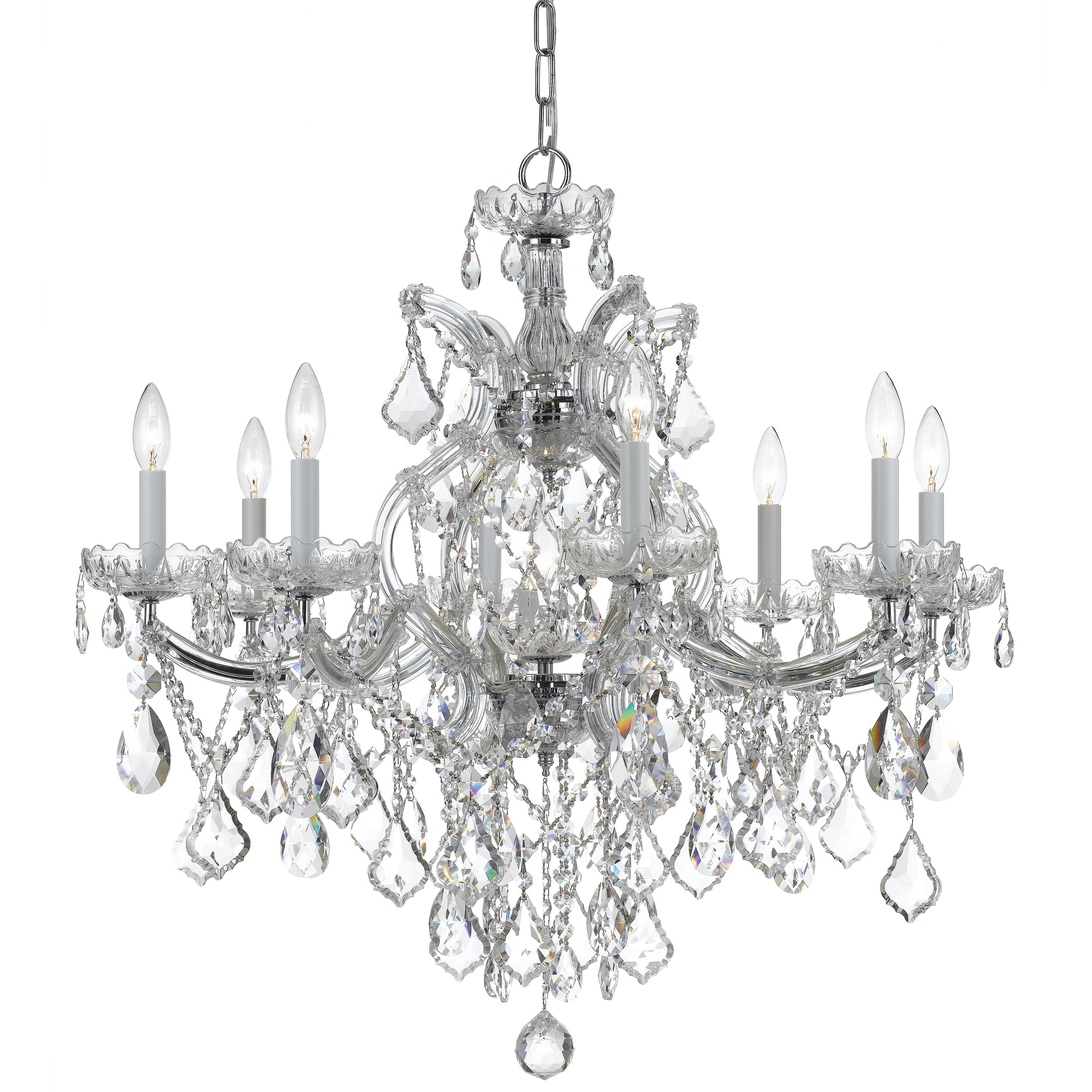 Maria Theresa 9 Light Spectra Crystal Chrome Chandelier - 28'' W x 27'' H