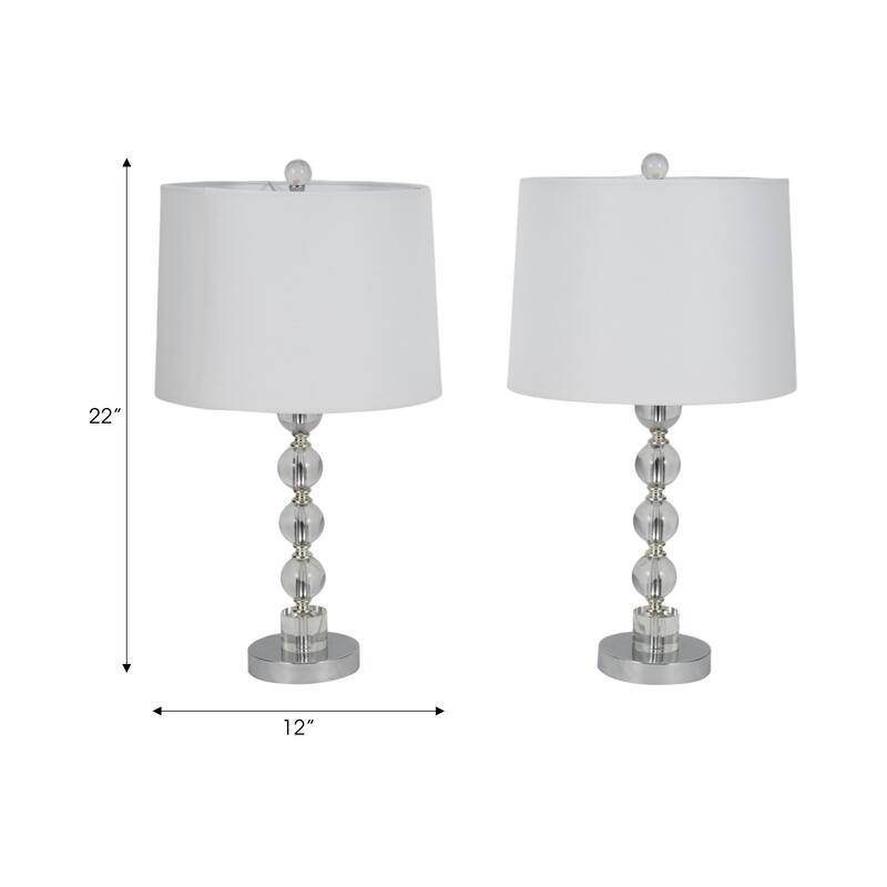 Decorative Glass Table Lamp - Set of 2 - 22.0"