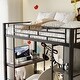preview thumbnail 7 of 9, Twin Size Metal Loft Bed with Built-in Wardrobe, Desk & Shelves, Black