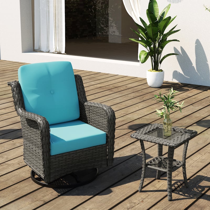 Outdoor Rattan Rocker Wicker Swivel Rocking Chair