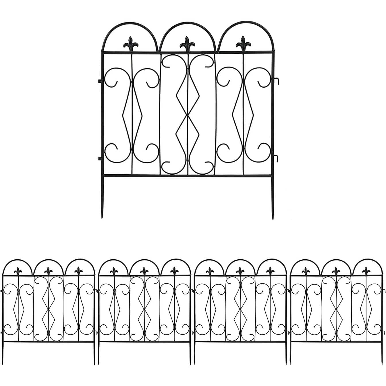 5x Garden Fence Panels Border Edging Flower Bed Animal Barrier - On ...