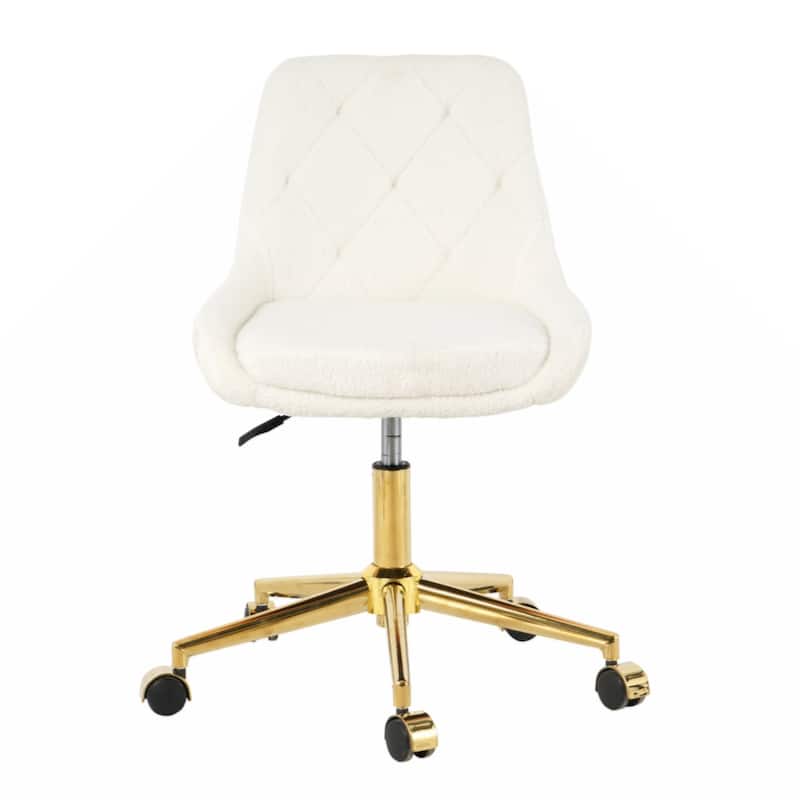 Modern teddy fleece fabric with gold legs living room furniture dining chair(set of 1)