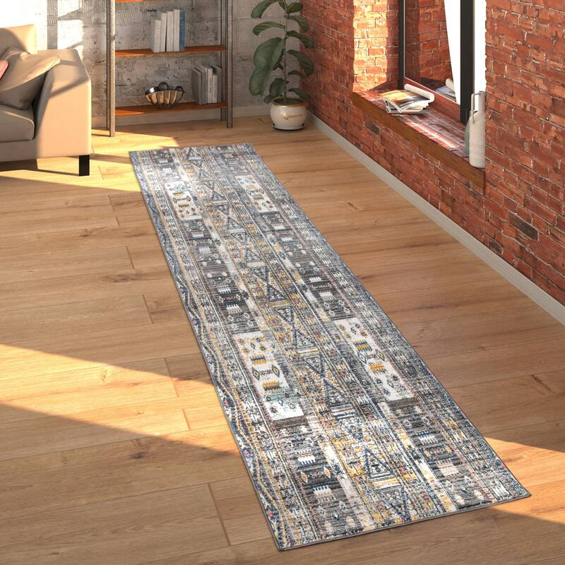 Modern Grey Rug For Living Rooms Abstract and Rustic Design