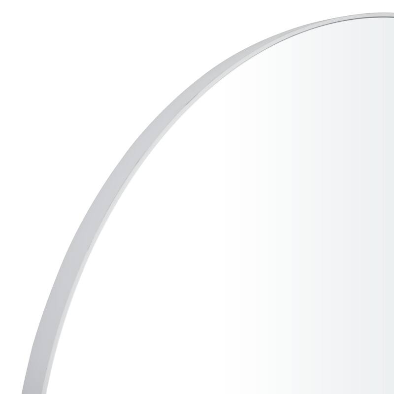 Wooden Wall Mirror with Thin Minimalistic Frame - White - Roche River Decor