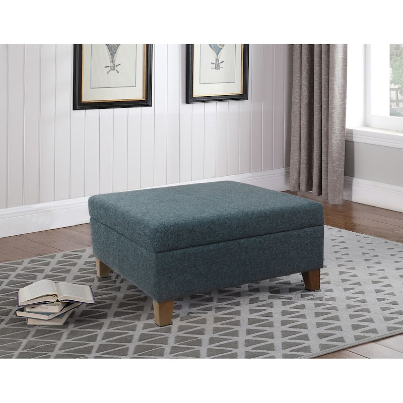 HomePop Luxury 32" Square Storage Ottoman
