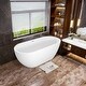 preview thumbnail 9 of 9, Mokleba 65 In.Acrylic Freestanding Bathtub,Contemporary Soaking Tub,White
