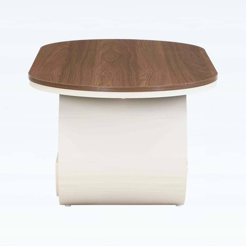 Modern Oval Coffee Table with Storage Drawer,Metal Frame for Living Room Elegance