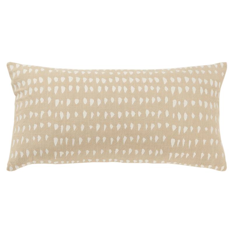 Rizzy Home Transitional Poly Filled Decorative Pillow 14"x26" - Natural / Ivory