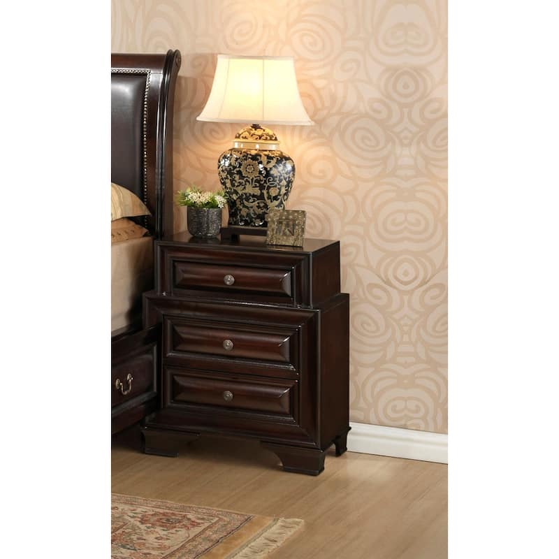 LaVita 3-drawer Wood Nightstand