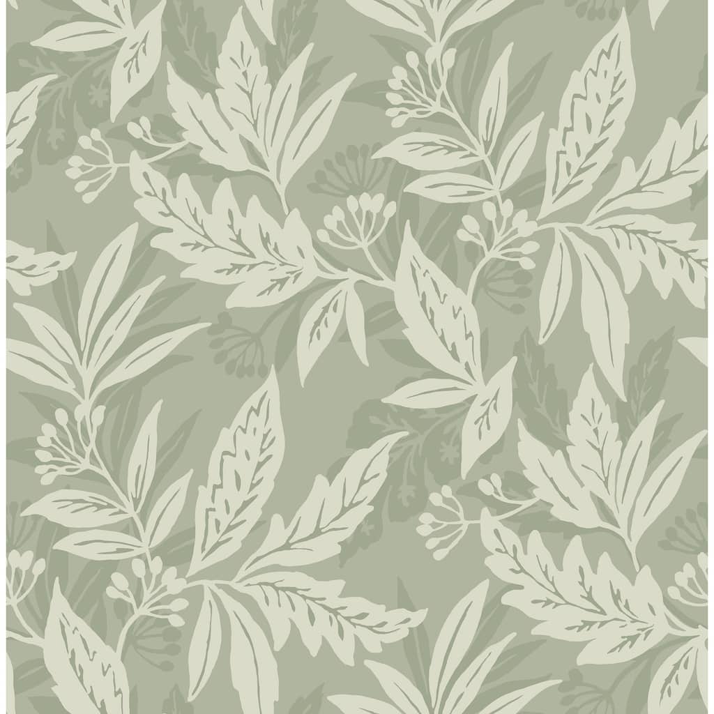 A-Street Prints Anita Sage Woodland Floral Wallpaper