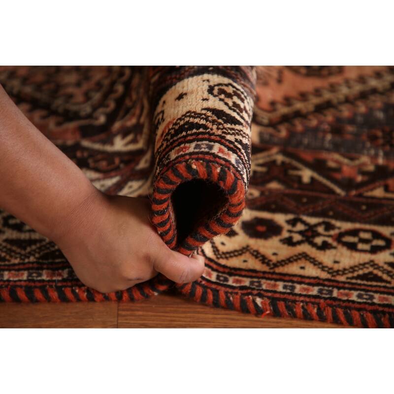 Tribal Shiraz Persian Vintage Area Rug Hand-Knotted Wool Carpet - 5'4"x 8'4"