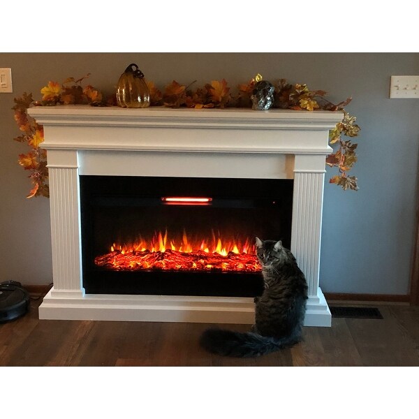Top Product Reviews For Beau Electric Fireplace In White 58 5l X 11 375w X 42 125h 58 5l X 11 375w X 42 125h 23058281 Overstock