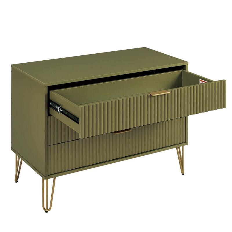 Manhattan Comfort 2-Piece Dumbo Modern Standard 3-Drawer Dresser Nightstand Set
